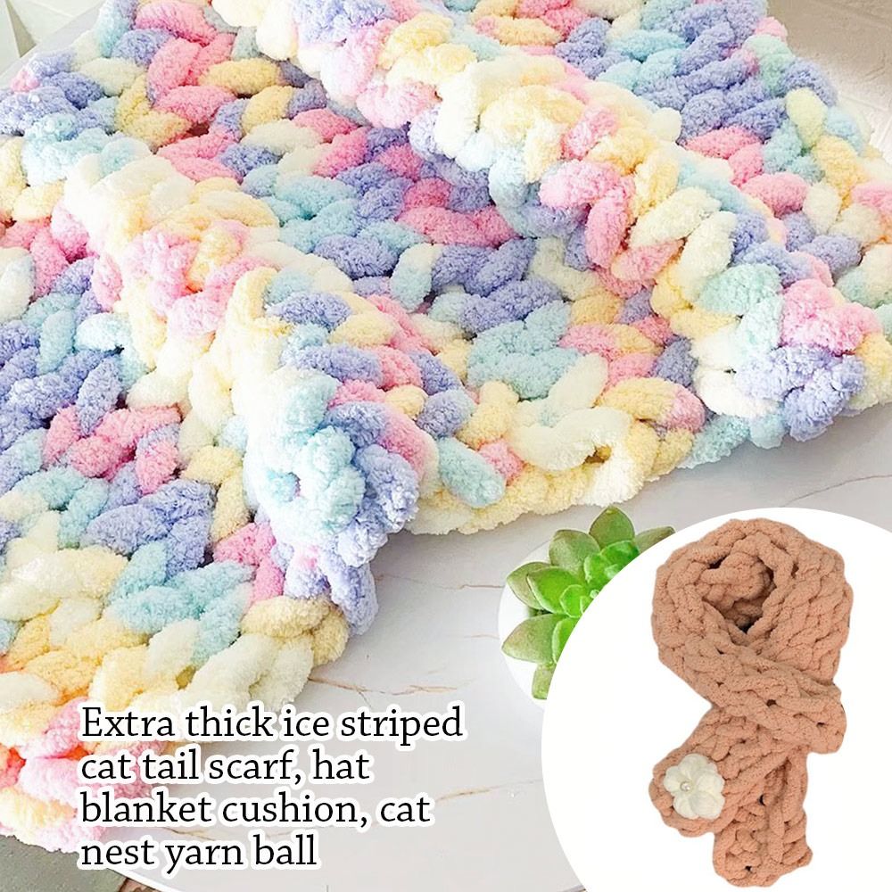 Woven Scarf Blanket - 250 г/шар, разноцветная Синель-пряжа для вязания