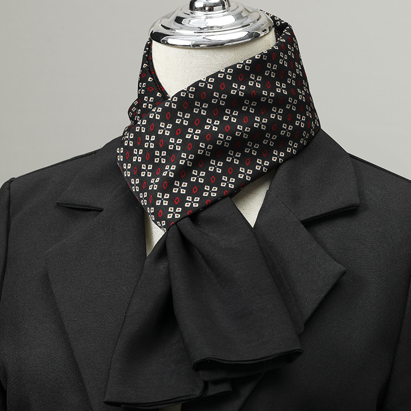 Ascot Neck Scarf - Мужской шарф, имитация шелка, шарф на