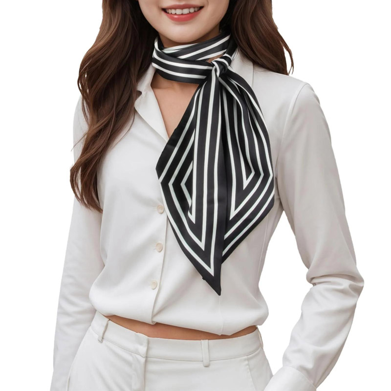 Модный полосатый шарф с лентой – обзор и цена Ascot Neck Scarf