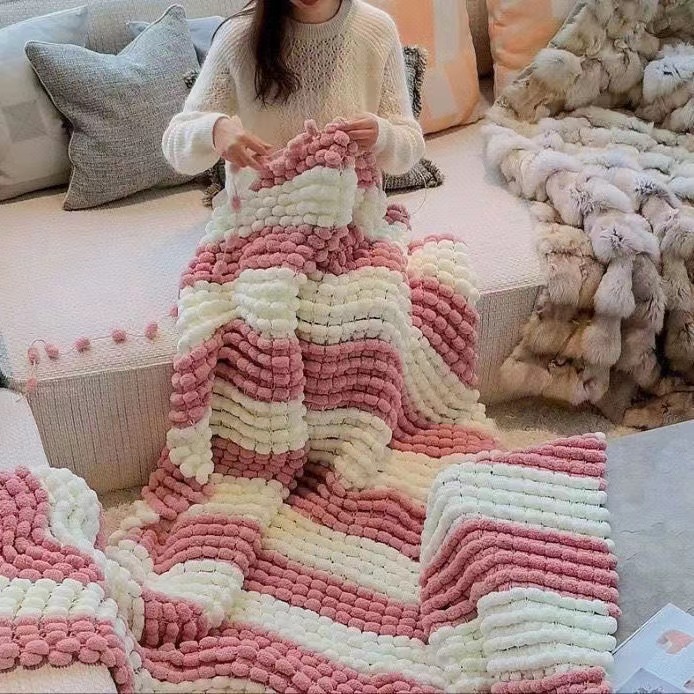Пряжа для помпонов 130 г/рулон – обзор и цена Woven Scarf Blanket